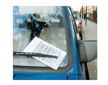 car with ticket on it