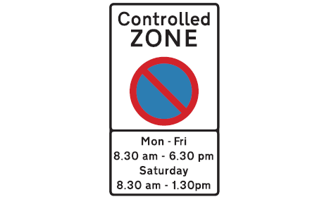 controlled zone sign 