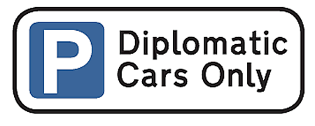diplomatic parking sign