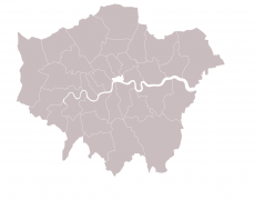Grey map of London